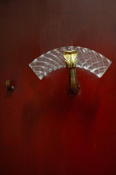 Bamboo Wardrobe Cabinet With Oriental Illustrations Italy Circa 1950