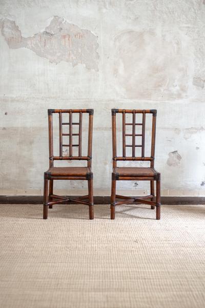 Bamboo and Glass Dining Set 1970s