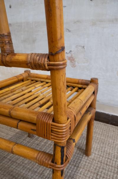 Bamboo and Rattan Desk with Matching Chair 1970s