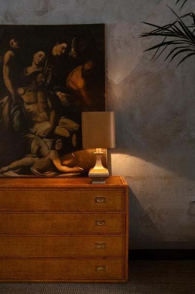 Bamboo and Rush Fabric Chest of Drawers 1970s