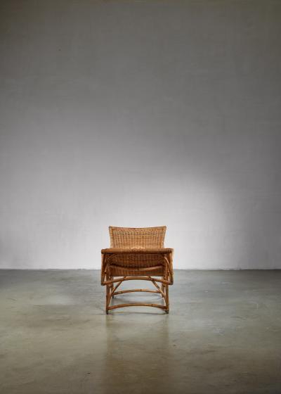 Bamboo and cane adjustable chaise 1950s