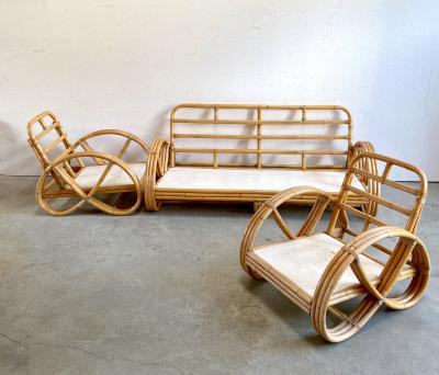 Bamboo and rattan living room furniture France 1960 1970