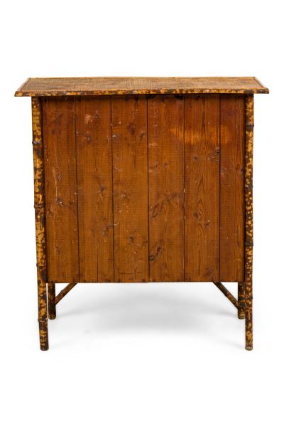 Bamboo and woven rattan veneer 3 drawer chest of drawers