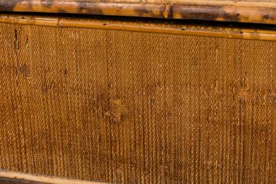 Bamboo and woven rattan veneer 3 drawer chest of drawers