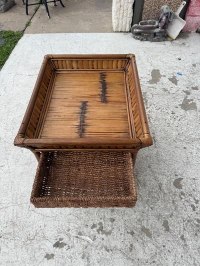 Bamboo wicker side table