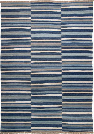 Banded Kilim in Blues