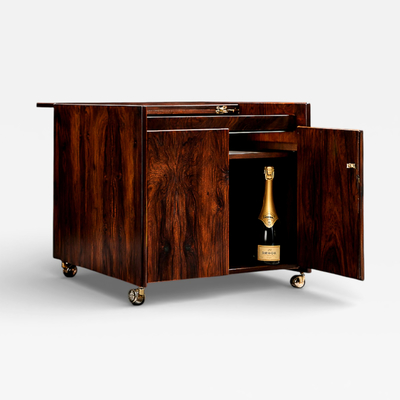 Bar Cart in Brazilian Rosewood Jacarand by Sergio Rodrigues Brazil 1960s