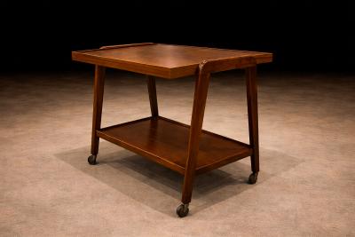 Bar Cart in Imbuia wood Metal Ming Moveis 1950s