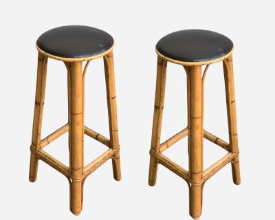 Bar and two bamboo stools France circa 1960