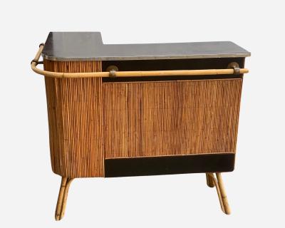 Bar and two bamboo stools France circa 1960