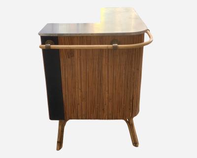 Bar and two bamboo stools France circa 1960