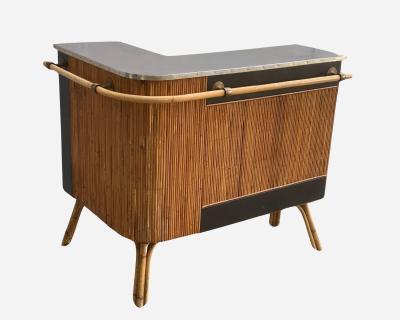 Bar and two bamboo stools France circa 1960