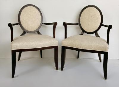 Barbara Barry Barbara Barry Baker Dining Chairs Newly Upholstered Set of 8 2 Arm 6 Side
