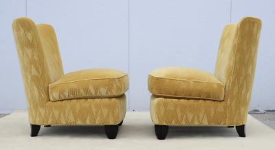 Barbara Barry Barbara Barry For Baker Slipper Chairs In Mohair Upholstery