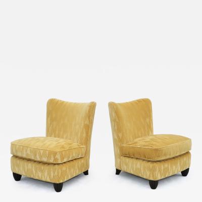 Barbara Barry Barbara Barry For Baker Slipper Chairs In Mohair Upholstery
