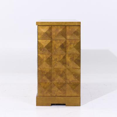 Barbara Barry Barbara Barry for Baker Mid Century Diamond Gold Leaf Cabinet Credenza