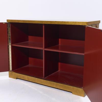 Barbara Barry Barbara Barry for Baker Mid Century Diamond Gold Leaf Cabinet Credenza