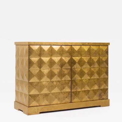 Barbara Barry Barbara Barry for Baker Mid Century Gold Leaf Cabinet Credenza