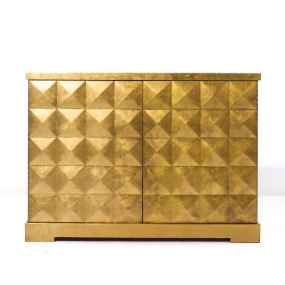 Barbara Barry Barbara Barry for Baker Mid Century Gold Leaf Cabinet Credenza