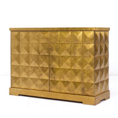 Barbara Barry Barbara Barry for Baker Mid Century Gold Leaf Cabinet Credenza