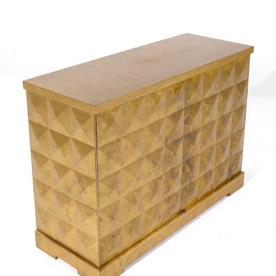 Barbara Barry Barbara Barry for Baker Mid Century Gold Leaf Cabinet Credenza