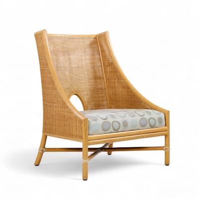 Barbara Barry Barbara Barry for McGuire Caned Lounge Chairs Pair and Ottoman