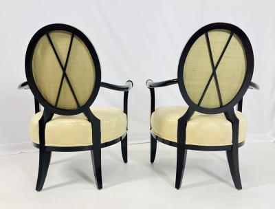 Barbara Barry Pair of X Armchairs by Barbara Barry for Baker Furniture USA 21st Century