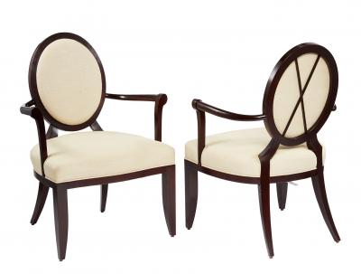 Barbara Barry Set of 8 Oval X Dining Chairs by Barbara Barry for Baker