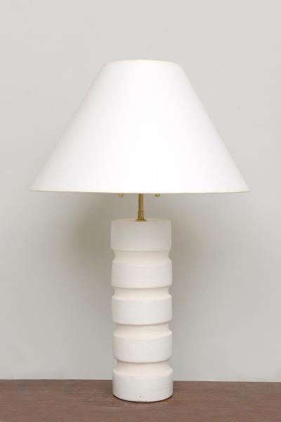 Barbara Billoud Bespoke Pair of French Cylindrical Ceramic Lamps