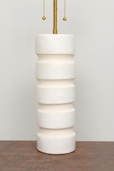 Barbara Billoud Bespoke Pair of French Cylindrical Ceramic Lamps