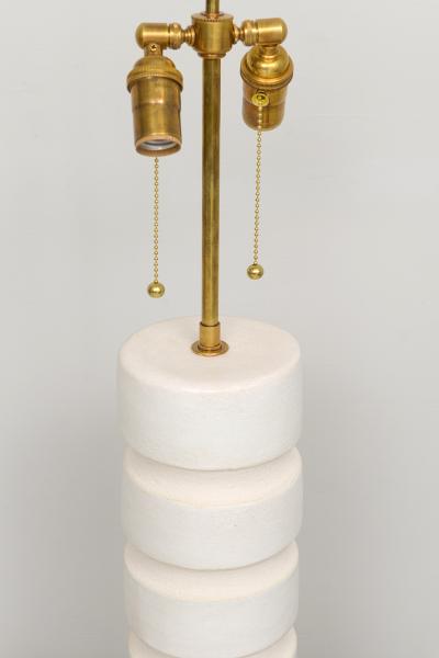 Barbara Billoud Bespoke Pair of French Cylindrical Ceramic Lamps