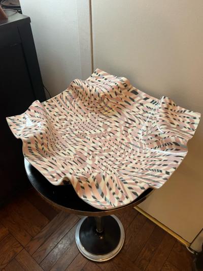 Barbara G Barbara G Cohn Bisgyer ARTIST SIGNED POST MODERN HANKERCHIEF CERAMIC PLATTER 1980s