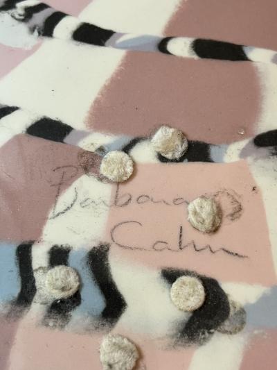 Barbara G Barbara G Cohn Bisgyer ARTIST SIGNED POST MODERN HANKERCHIEF CERAMIC PLATTER 1980s