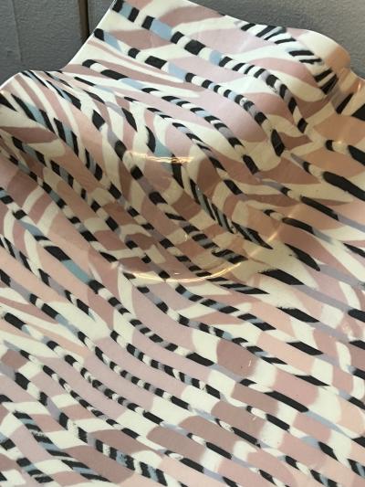 Barbara G Barbara G Cohn Bisgyer ARTIST SIGNED POST MODERN HANKERCHIEF CERAMIC PLATTER 1980s