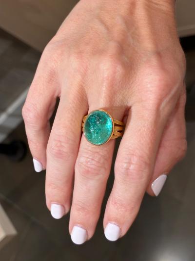 Barbara Heinrich Certified Paraiba Tourmaline Gold Ring Barbara Heinrich 2025