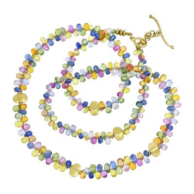 Barbara Heinrich Multicolored Sapphire Briolette Yellow Gold Necklace Barbara Heinrich 2024