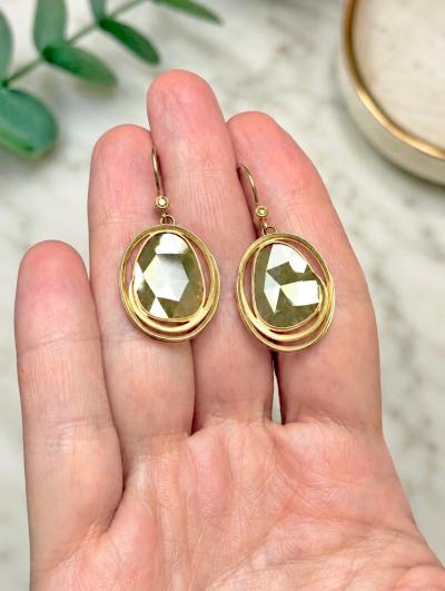 Barbara Heinrich Sage Diamond Yellow Gold One of a Kind Loop Hoop Earrings Barbara Heinrich 2026