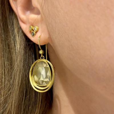 Barbara Heinrich Sage Diamond Yellow Gold One of a Kind Loop Hoop Earrings Barbara Heinrich 2026