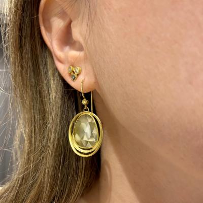 Barbara Heinrich Sage Diamond Yellow Gold One of a Kind Loop Hoop Earrings Barbara Heinrich 2026