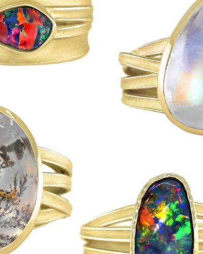 Barbara Heinrich White Diamond Yellow Gold Carved Glacier Ring Barbara Heinrich 2025