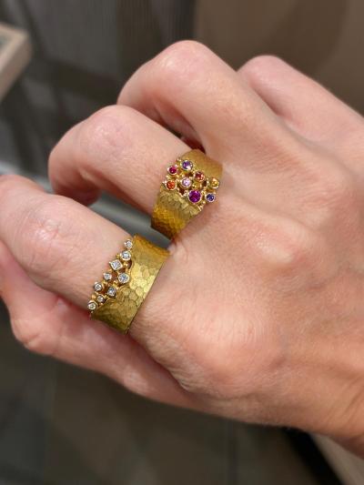 Barbara Heinrich White Diamond Yellow Gold Carved Glacier Ring Barbara Heinrich 2025
