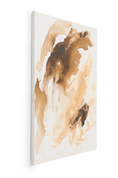 Barbara Kiskovski Abstract Acrylic Brown Wash Painting on Canvas