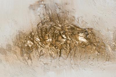 Barbara Kiskovski Abstract Mixed Media Gold Textural Painting on Canvas