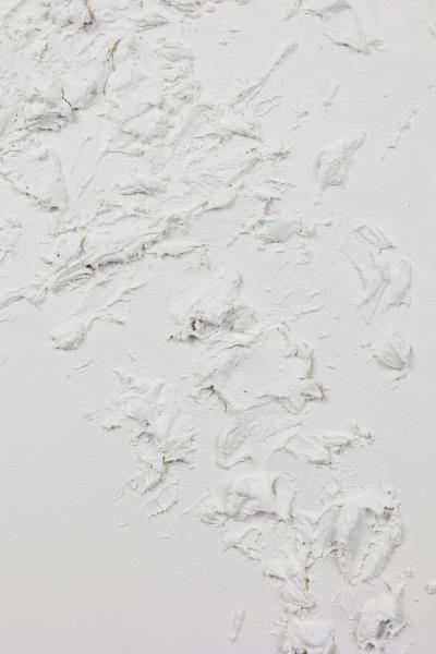 Barbara Kiskovski Abstract Mixed Media White Textural Painting on Canvas