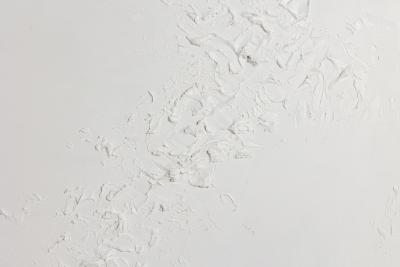 Barbara Kiskovski Triptych of White Textural Paintings on Canvas