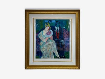 Barbara Wood Art Deco Monumental Oil on Paper USA 20th c 