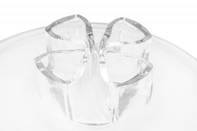 Barbini Italian Mid Century Four Leaf Clover Murano Glass Flower Vase