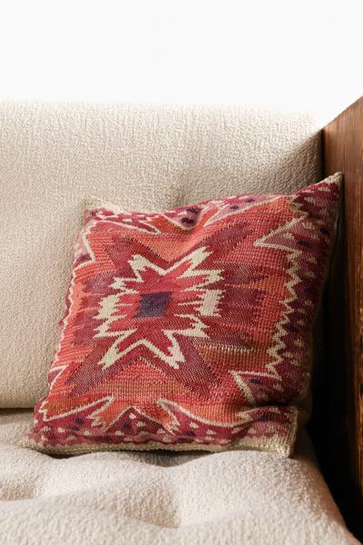 Barbro Nilsson Pillow Nejlikan R d in Wool by Barbro Nilsson 1950