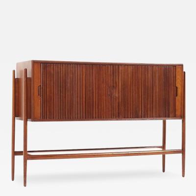 Barney Flagg Barney Flagg for Drexel Mid Century Walnut Tambour Door Credenza