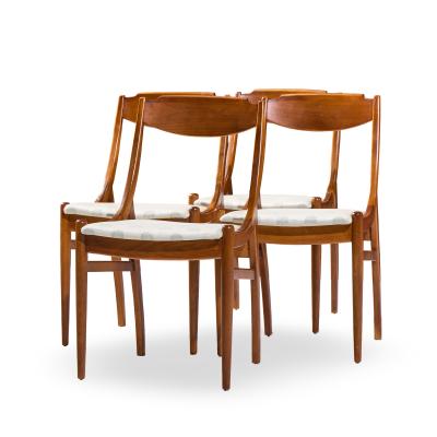 Barney Flagg Barney Flagg for Drexel Parallel Mid Century Walnut Dining Chairs Set of 4
